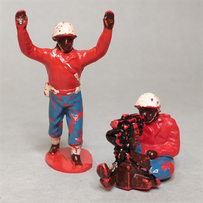 rød blå uniforn 2 soldater genbrugs legetøj